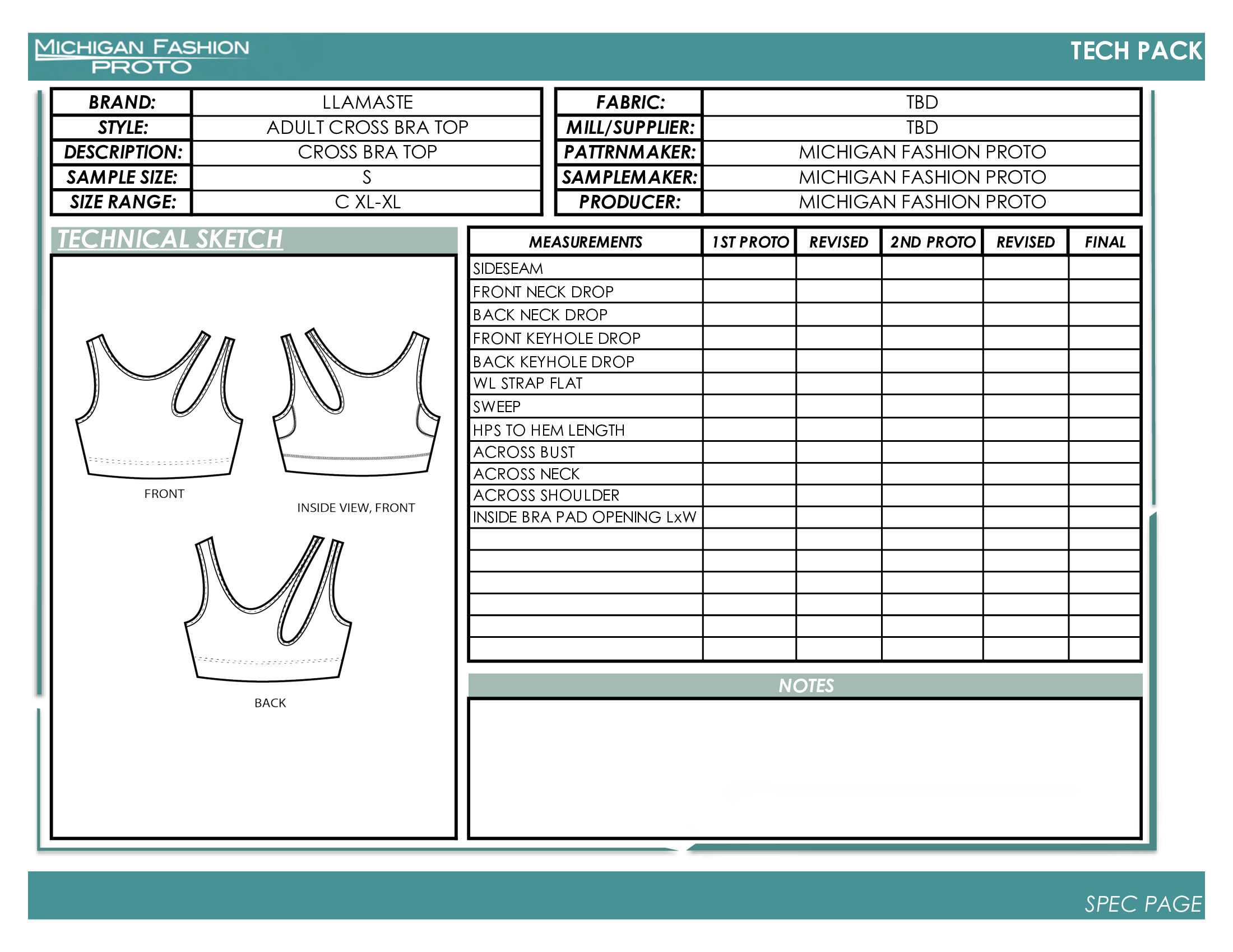 Adult Crop Top Tech Pack