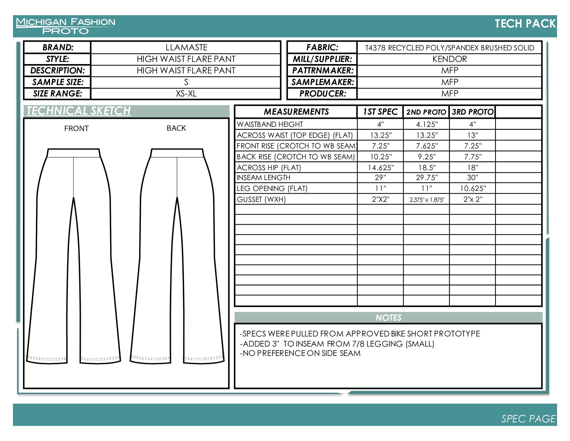 Adult Flare Pant Tech Pack