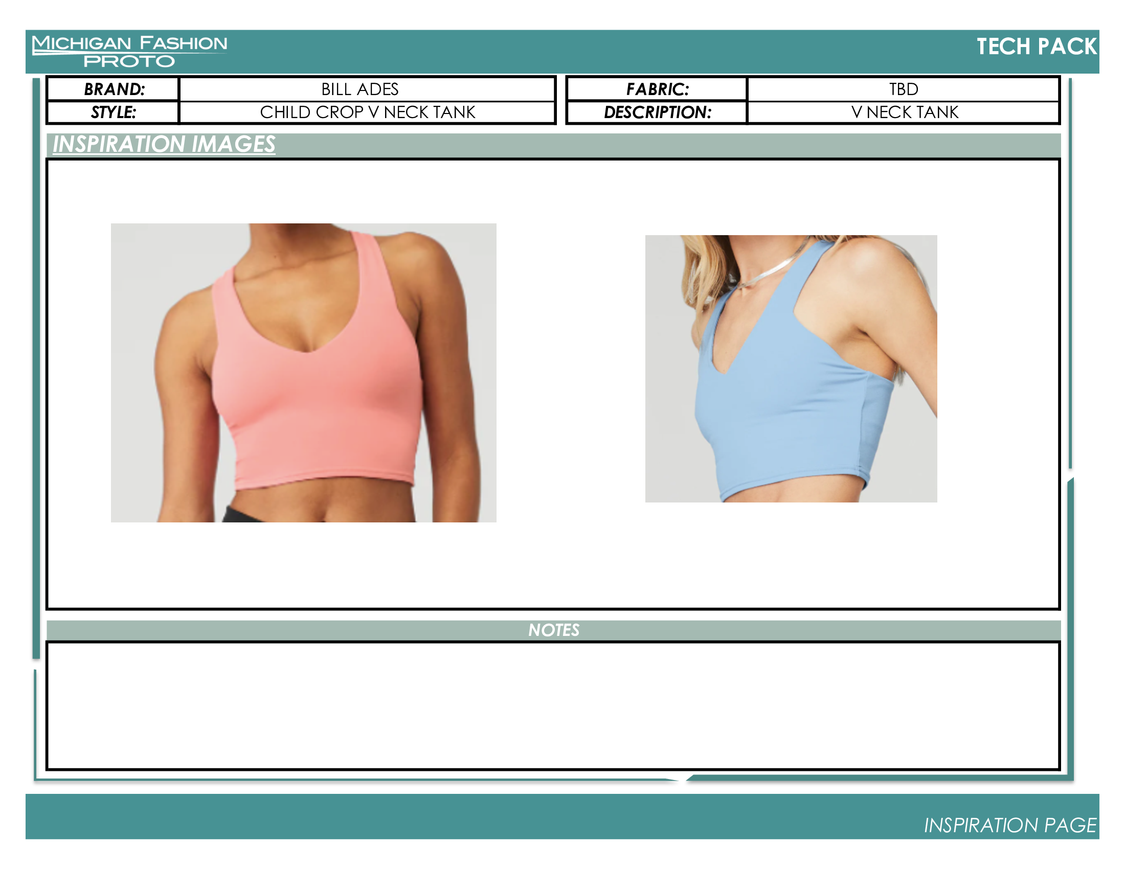 Child V Neck Crop Top Tech Pack