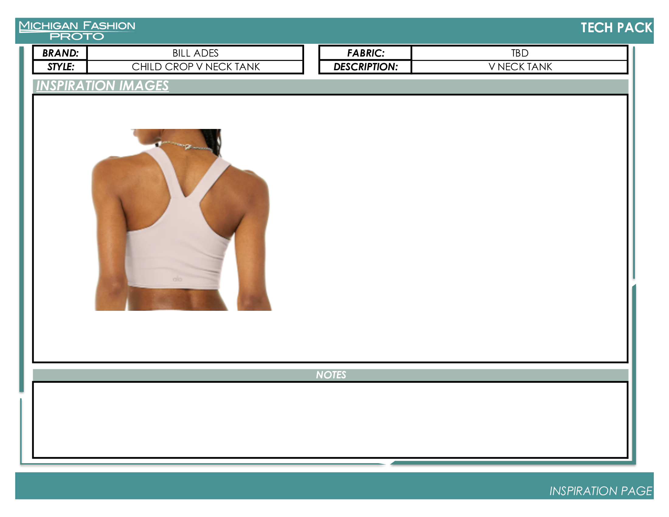 Child V Neck Crop Top Tech Pack